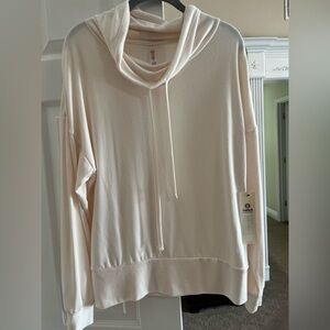 Mono B Cream Hooded Women's Top